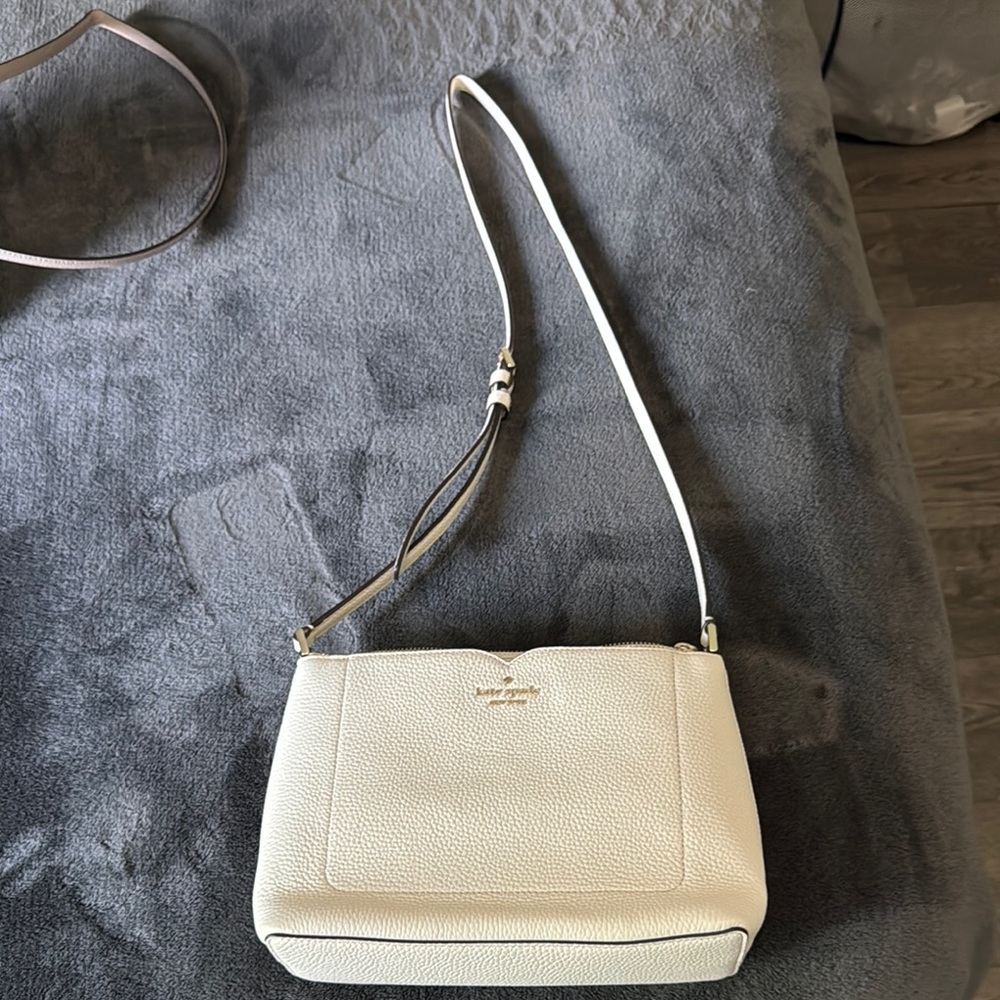 Kate Spade White Textured Crossbody Bag
